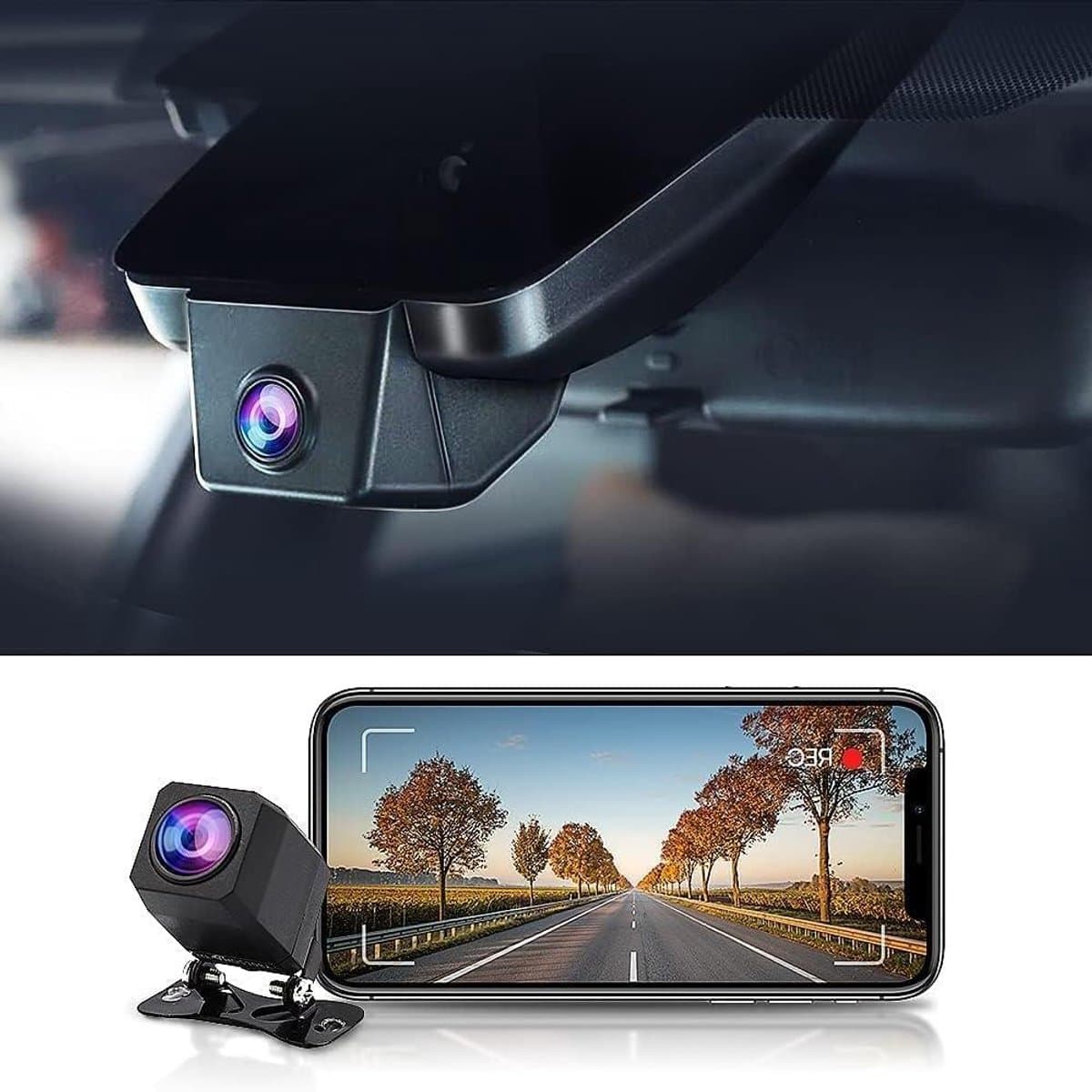 Dashcam - Autocamera Recorder - Veilig Rijden - OEM Geïntegreerde Stijl - 4K + 1080P - Zwart