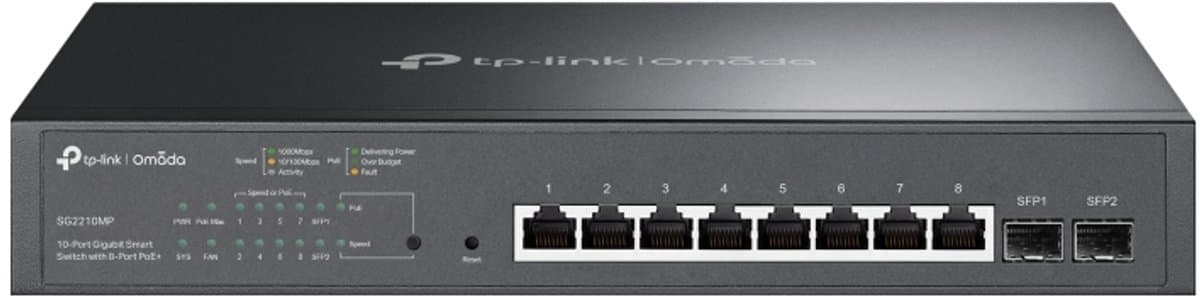 TP-Link Omada TL-SG2210MP Managed L2/L2+ Gigabit Ethernet (10/100/1000) Power over Ethernet (PoE) 1U Zwart