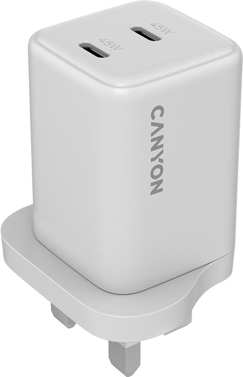 Canyon CU65ACC Serie - GaN Oplader - 65W - 2xPD - 1xQC - UK Plug