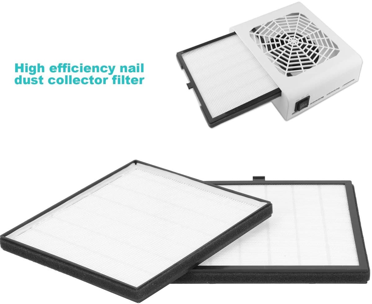 Dailygoody - Nagelstofzuiger - Nagelstofafscheider - Efficiënte stofreductie - Afneembaar filter - Voor thuis en nagelsalon - 0,1 micron filter - Gesc