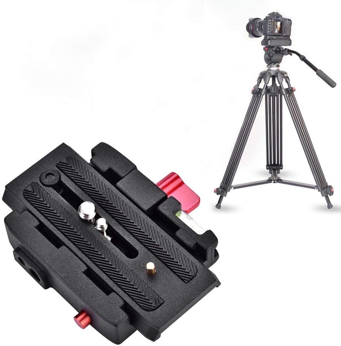 Dailygoody - Quick Release Plaat - Aluminiumlegering - Snelsluiting voor statiefkop - Zwart - Basisplaat - Geschikt voor 500 AH 701 503 577
