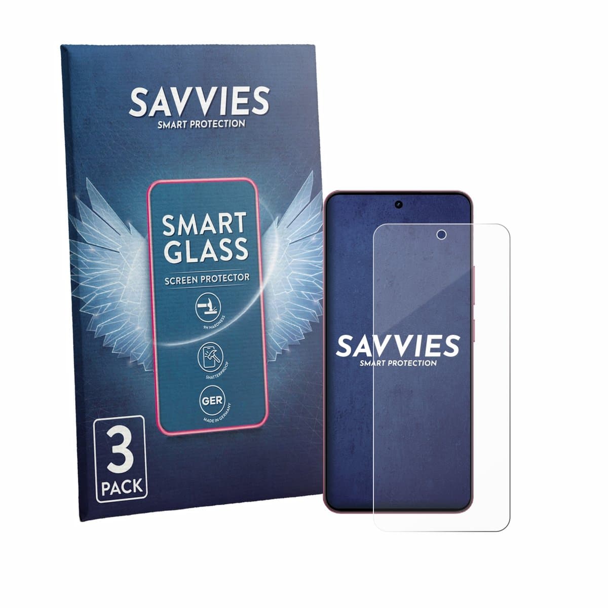 3 Stuks Savvies Screenprotector - geschikt voor realme P4 Lite - beschermfolie glas transparant