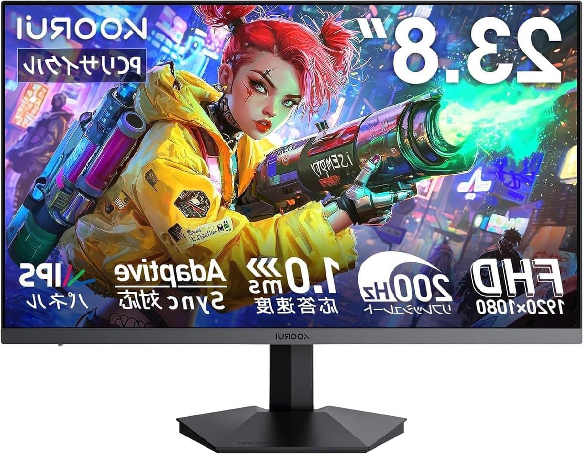 Gaming Monitor - Scherm PC - Vloeiende Beelden - 200Hz Verversingssnelheid - 23.8 Inch - Zwart