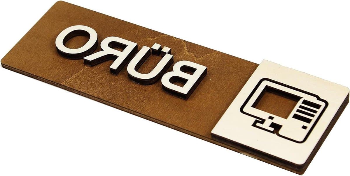 WC Schild Hout - Toiletbord Deur - Aanduiding Toiletten - Echt Hout - 22 cm Breed - Natuurlijk Hout