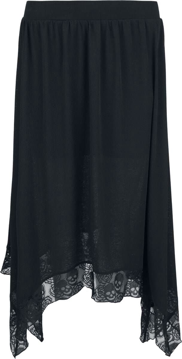 Black Premium by EMP zwarte lange rok met kantdetails - Dames - S