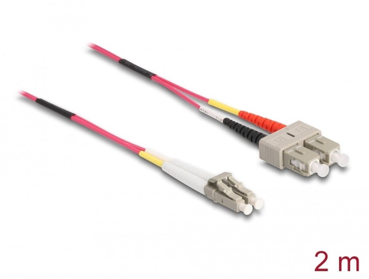 DeLOCK LC - SC Duplex Optical Fiber Patch kabel - Multi Mode OM4 - 2 meter