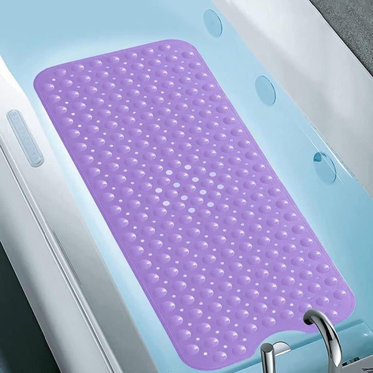 Antislip badmat - Douchemat - Veilig douchen - Extra lange zuignappen - 79x39cm - Helder Paars