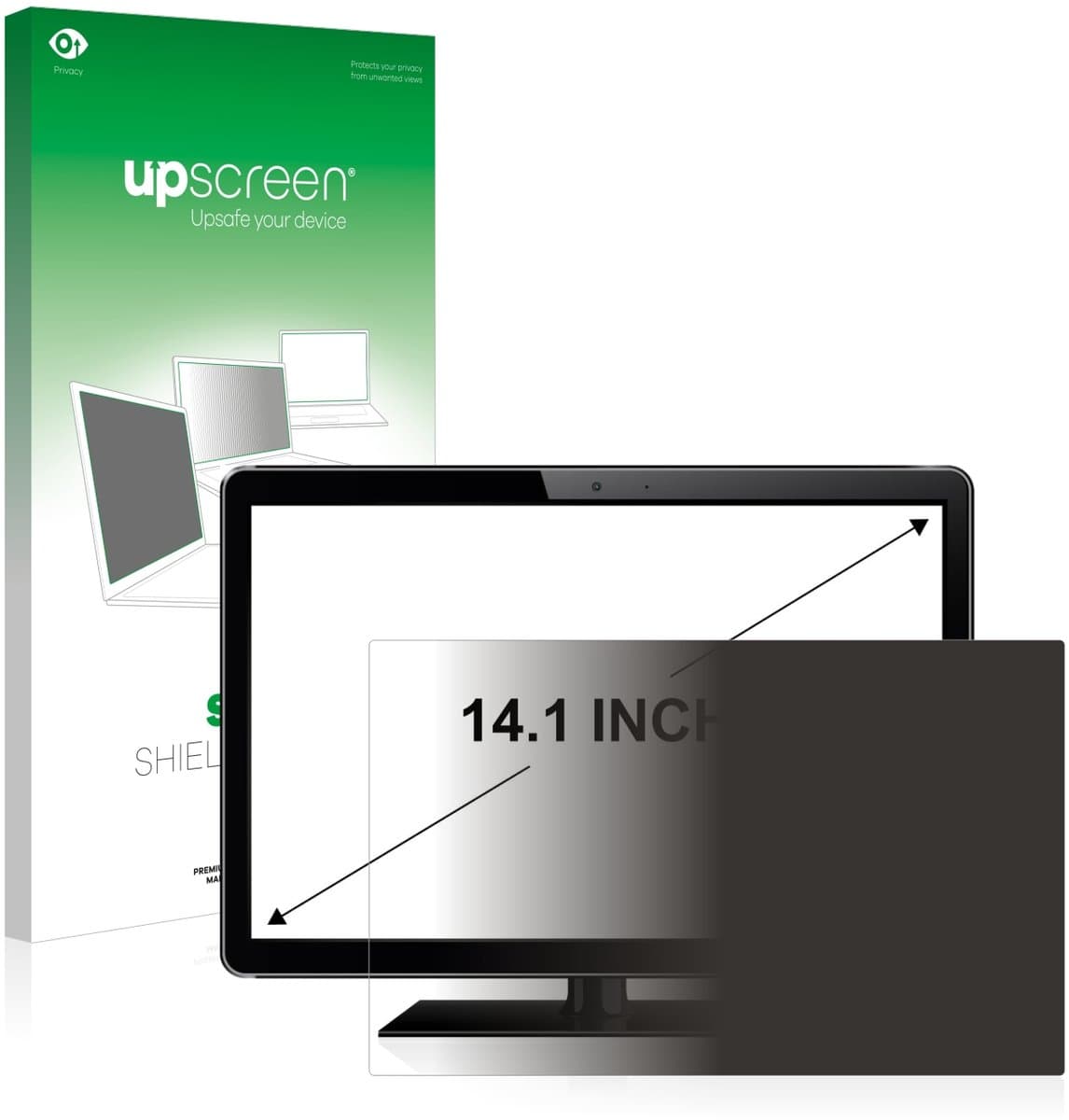 upscreen - privacy screenprotector voor POS-systemen met 14.1 inch-scherm [305 mm x 190 mm, 16:10] Folie Beschermfolie Blauwlichtfilter