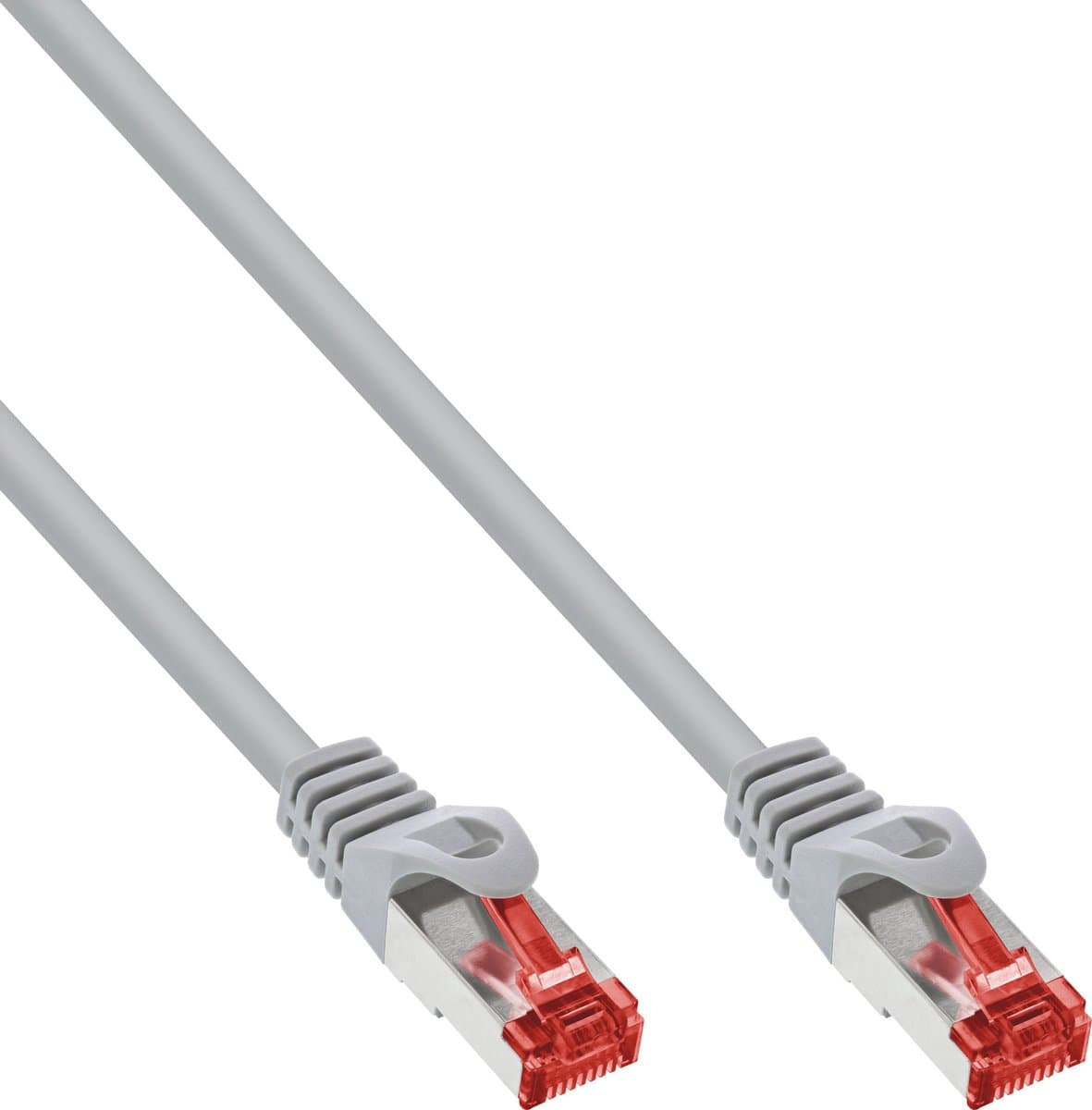 InLine® Patchkabel, S/FTP (PiMf), Cat.6, 250MHz, PVC, koper, grijs, 0,425m