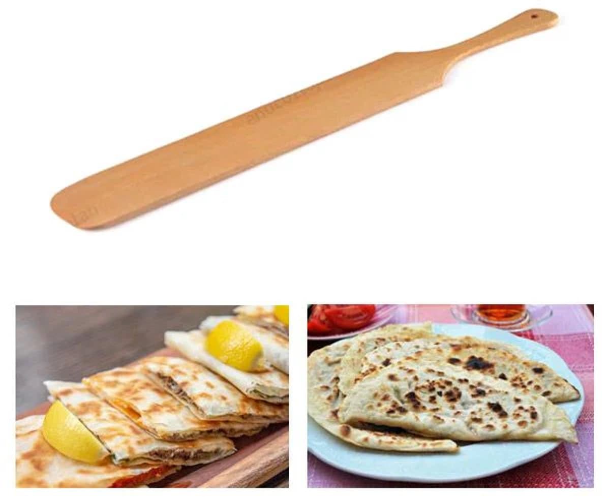 Houten pannenkoekenspatel 45 cm – voor pannenkoeken, omeletten en crêpes – set