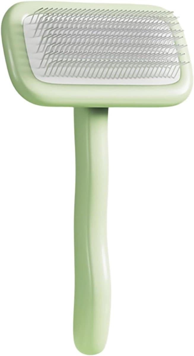 Dierenborstel Vachtverzorging - Ontharingskam Verzorgingstool - Losse Vacht Verwijderen - Massageboog Ontwerp - 15 x 9 cm - Grijs