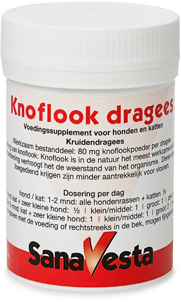SanaVesta Knoflook Dragees - 100 stuks - Hond en kat tablet