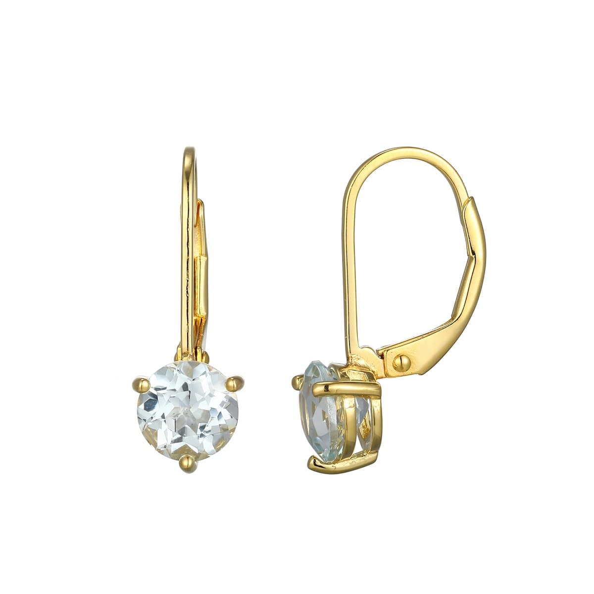 Cavill - Elegante Oorbellen - 925 Sterlingzilver Verguld - Hemelsblauwe Topaas Rond 1,415 ct - Braziliaanse Edelstenen - Dames 20 mm
