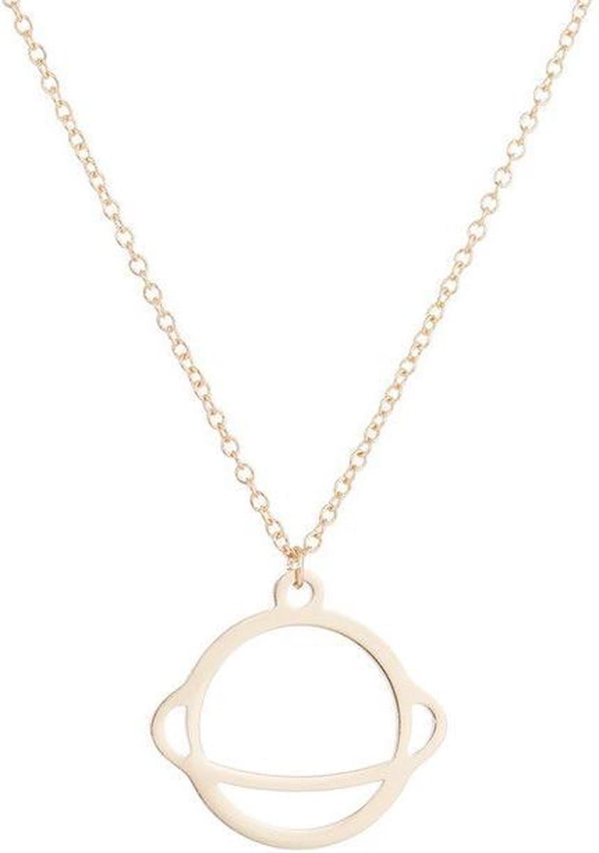 24/7 Jewelry Collection Saturnus Ketting - Planeet - Goudkleurig