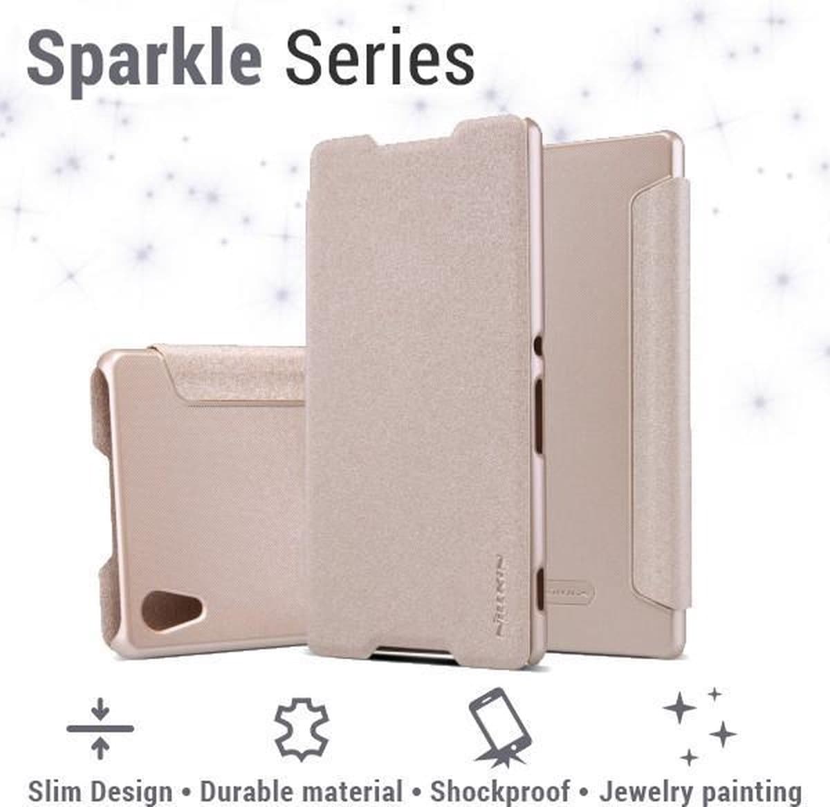 Nillkin Leather Case Sony Xperia Z3+ - Sparkle Series - Gold