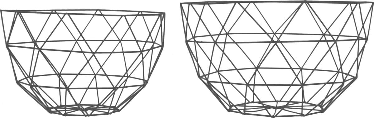 Fruit bowl set Linea metal black
