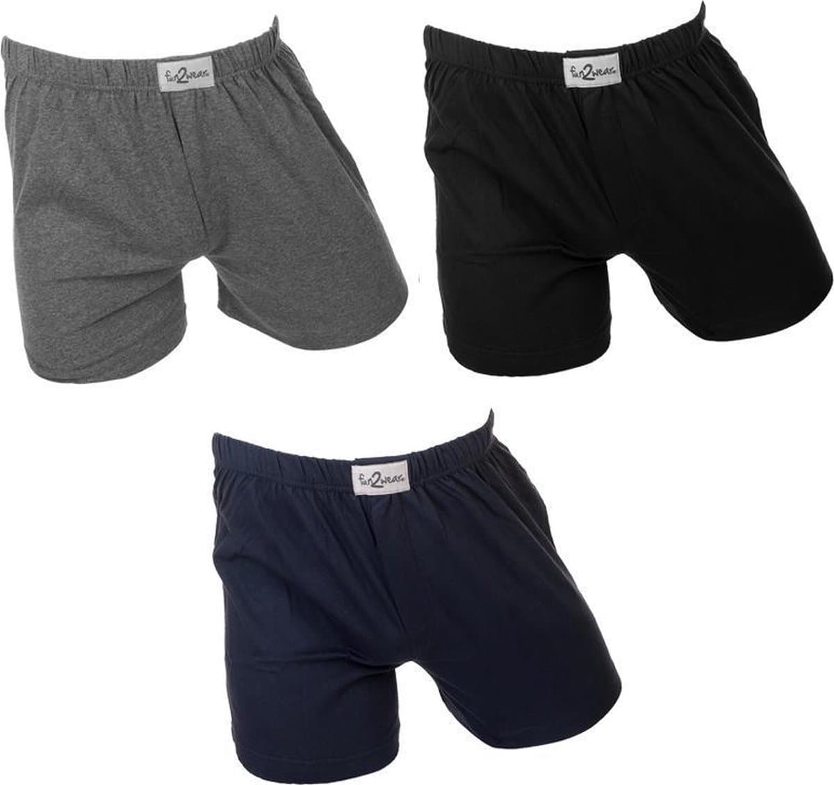 Fun2wear Wijde Boxershort Uni 3-pack DB-ZW-DG XL