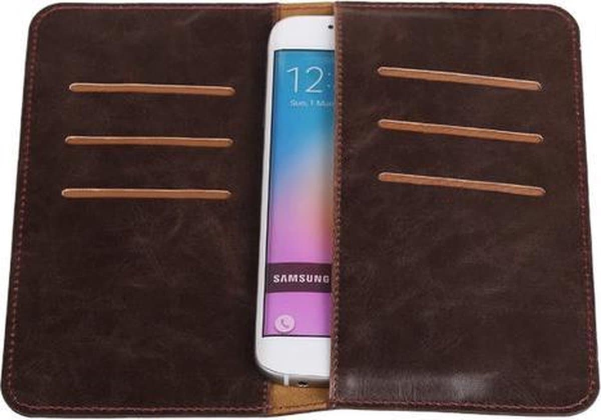 Mocca Pull-up Medium Pu portemonnee wallet voor Samsung Galaxy A3 2015
