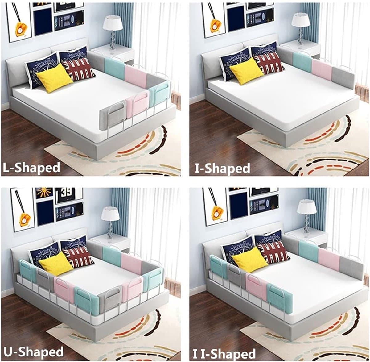 Bedhekje voor baby/kinderen, veiligheidsbarrière, in hoogte verstelbaar, wasbaar, bedframe voor peuters, kinderen, volwassenen en ouderen, 50/60/150/180/200 cm