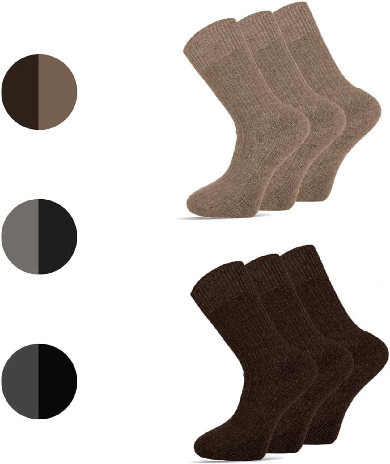 6 Paar Merino & Alpaca Thermo Sokken - Warm & Ademend voor Heren/Dames