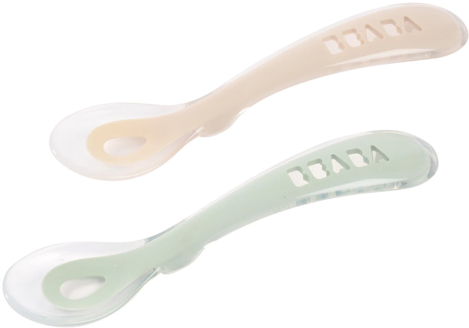 Béaba Lepel Set - Siliconen - Velvet Grey/Sage Green - 8+ Maanden - 2 Stuks