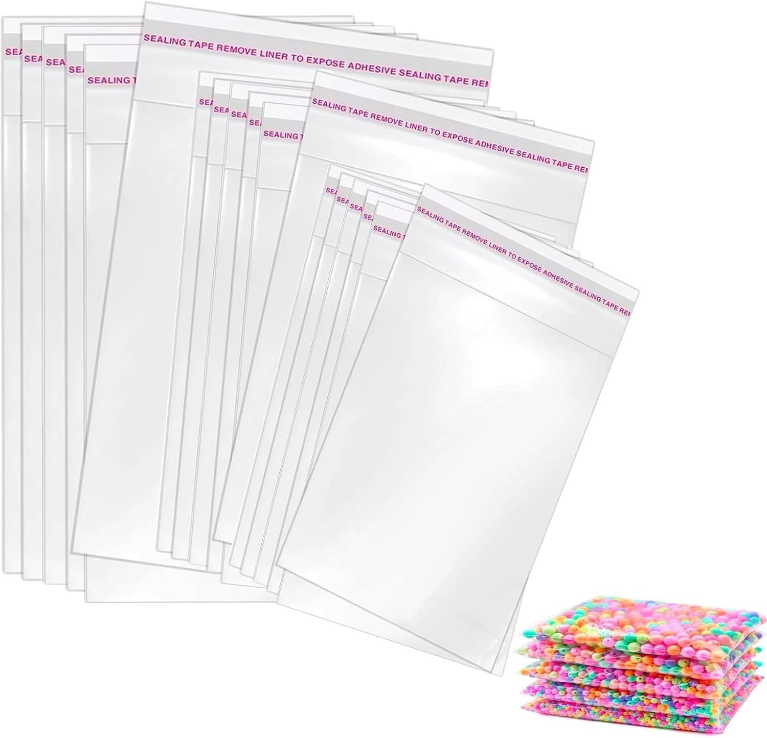 Verpakkingszakken van Cellofaan, Set van 300 Stuks, 10 x 12 cm, 11 x 21 cm, 15 x 22 cm, Transparante Zakjes voor Snoep, Koekjes en Cadeaus