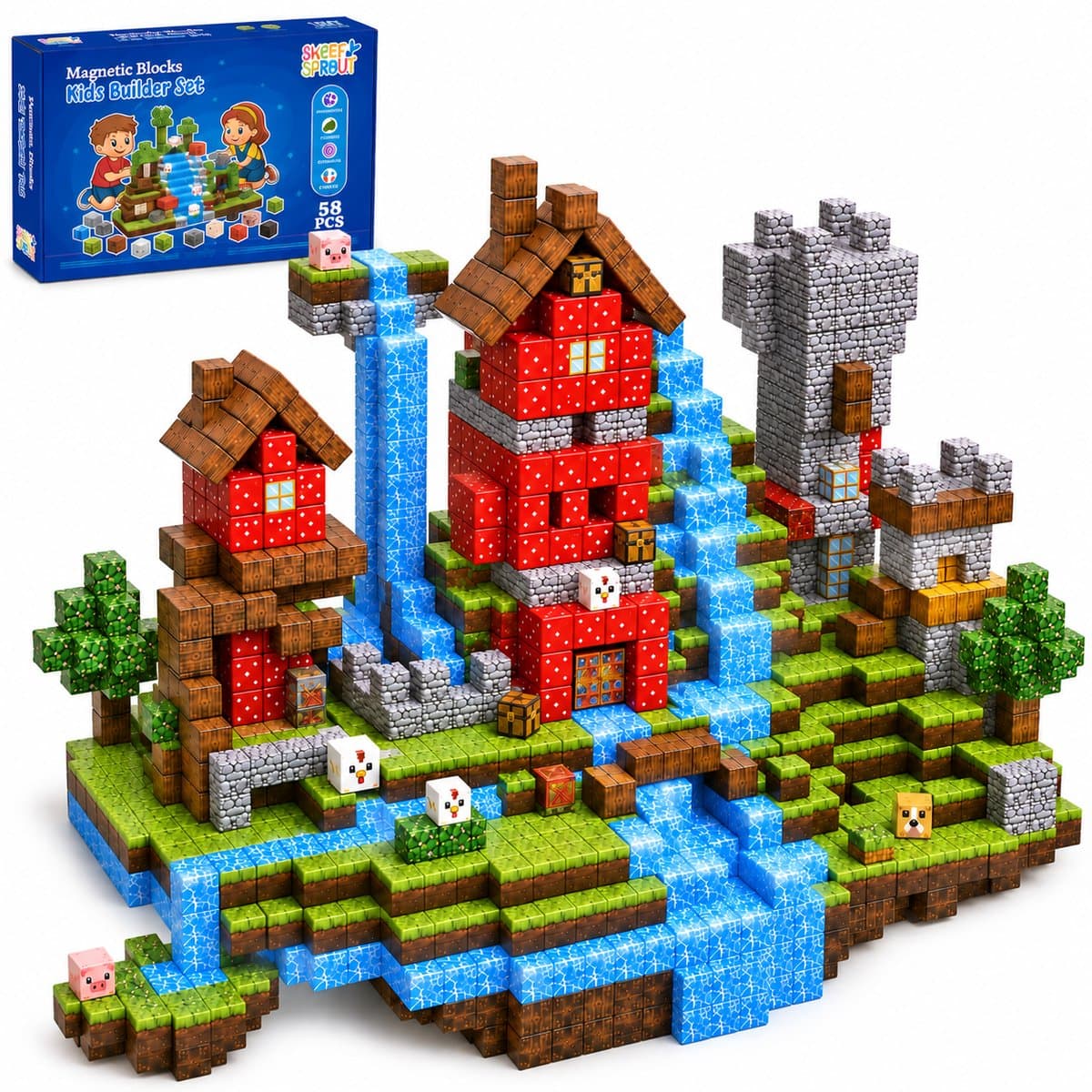 Sweet Sprout Magnetic tiles - 150pcs - Blokken