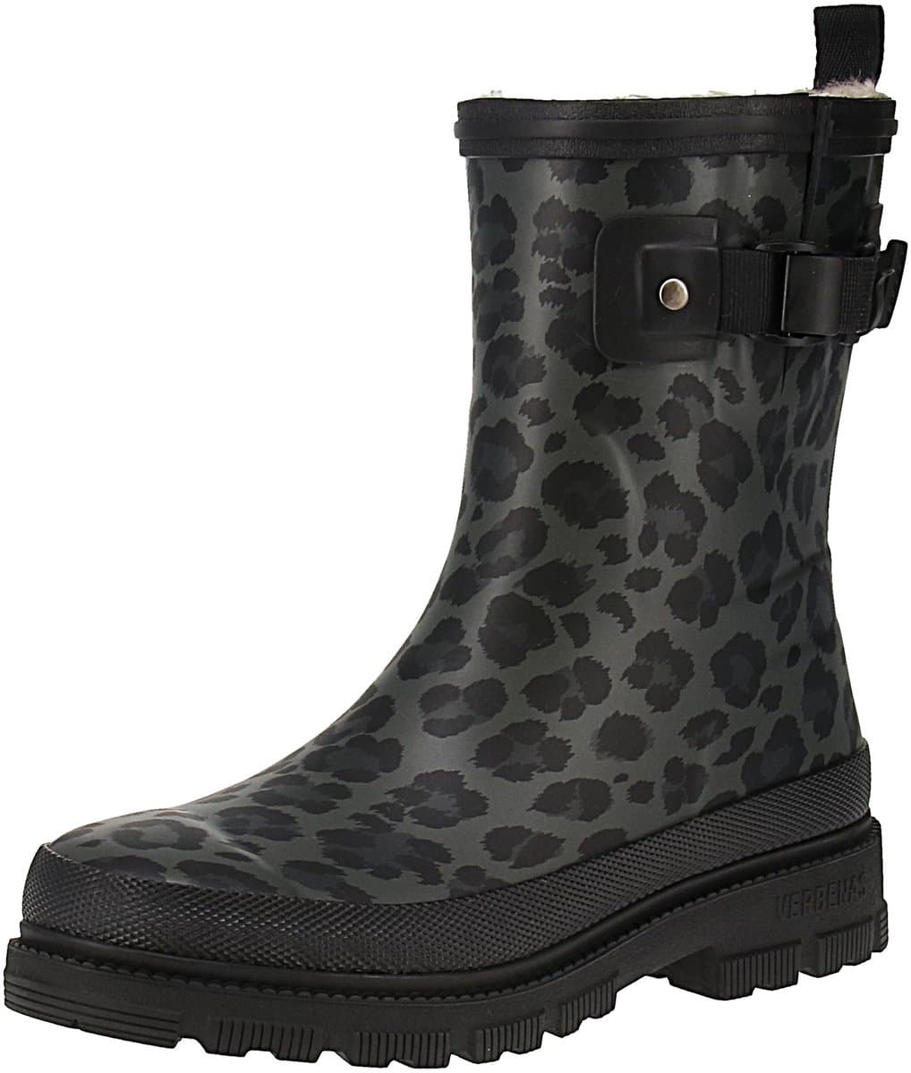 Verbenas 9302191203 Lina Fur Smooth Animal - Dames boots - Black-Leo-Black