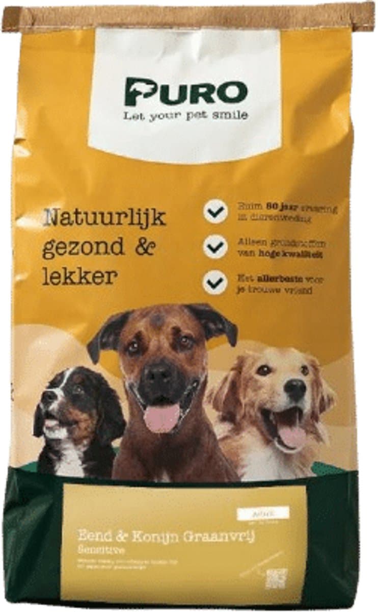 Puro Sensitive - Eend en Konijn graanvrij - Hondenvoer - 5 kg