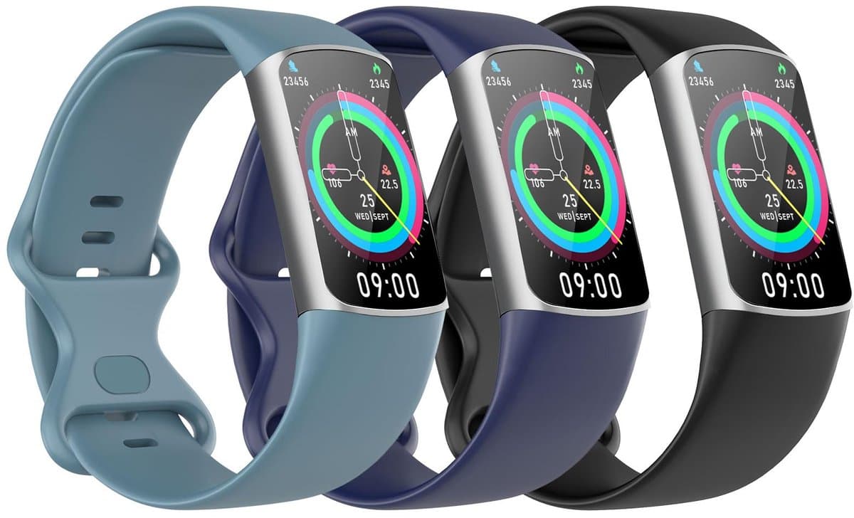 Astorgos Sport Bands Compatible with Fitbit Charge 6/Charge 5, S/M, 3 Pack - ShopVlot