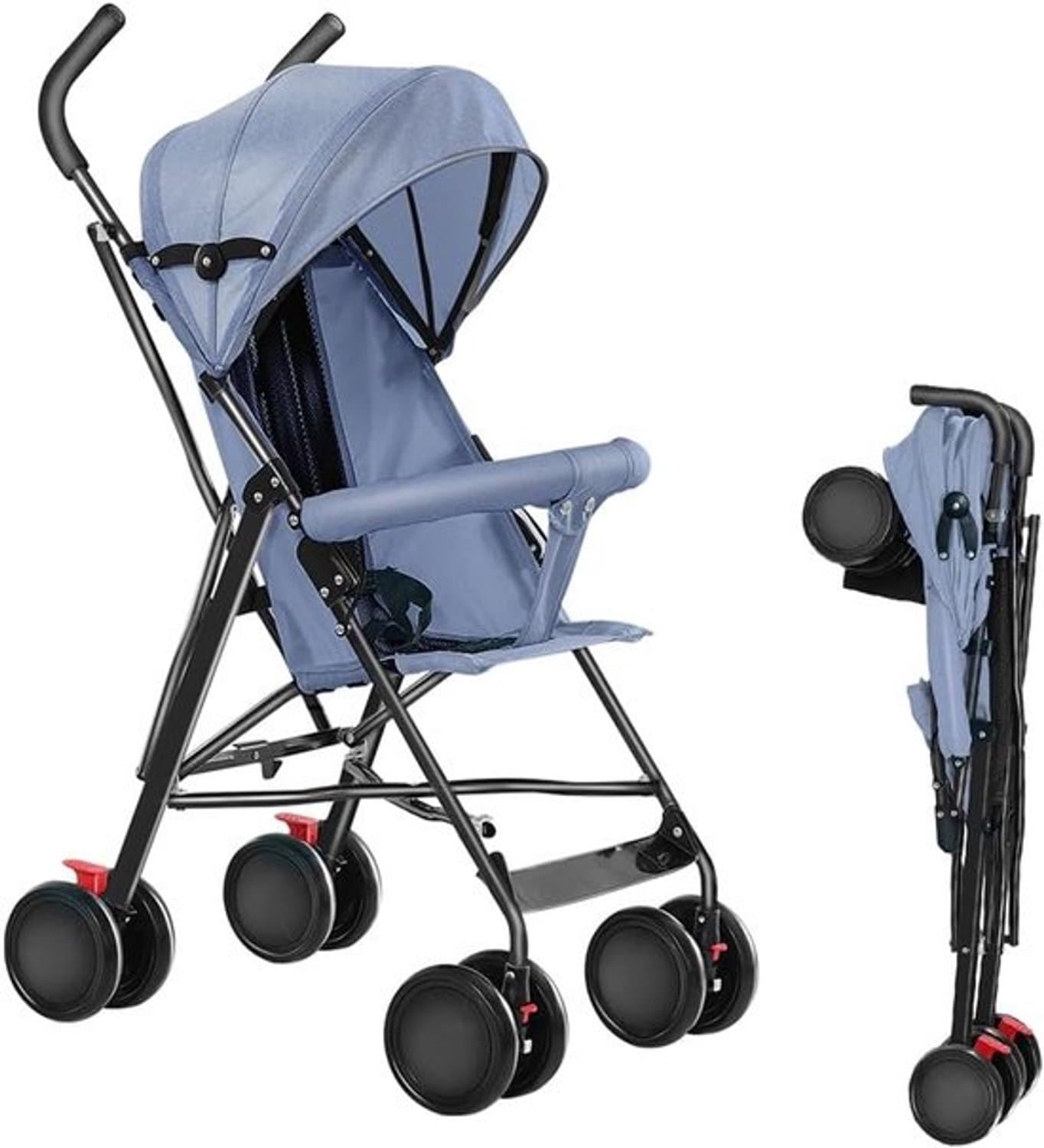 Compacte kinderwagen - Reiswieg - buggy - Veilig reizen - Lichtgewicht ontwerp - 45 x 100 cm - Blauw