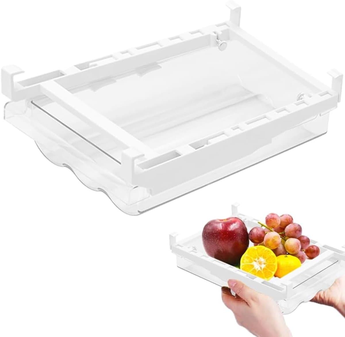 Uitbreidbare Lade Organizer voor de Koelkast - Transparante Opbergdoos voor Voedsel, Dranken, Eieren en Fruit - Ideaal voor Efficiënte Koelkastindeling