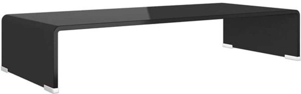 Tv-Meubel en Monitorverhoger van Gehard Glas - 80x30x13 cm - Modern Design