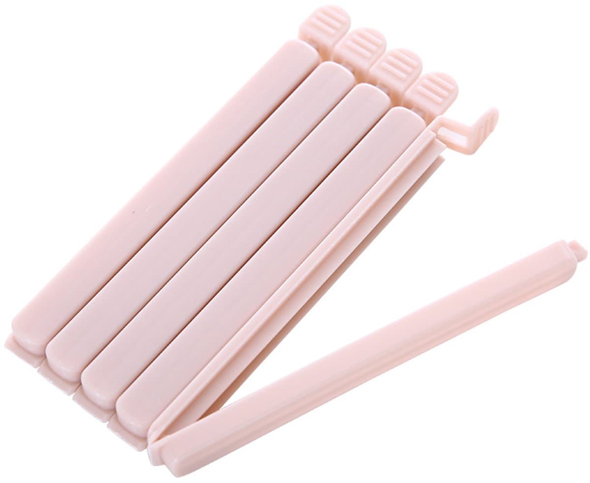 Deze sluitclips/voedselclips/zakclips zijn Geschikt voor het afsluiten van diepvriesproducten zoals snacks, noten, koffie, enz. (5 stuks, roze).