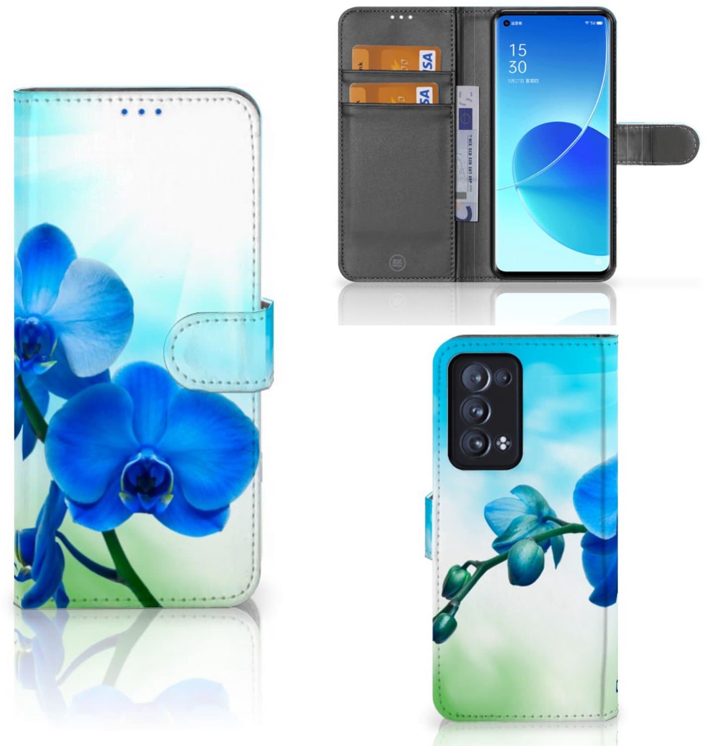 OPPO Reno 6 Pro Plus 5G Hoesje Orchidee Blauw - Cadeau voor je Moeder