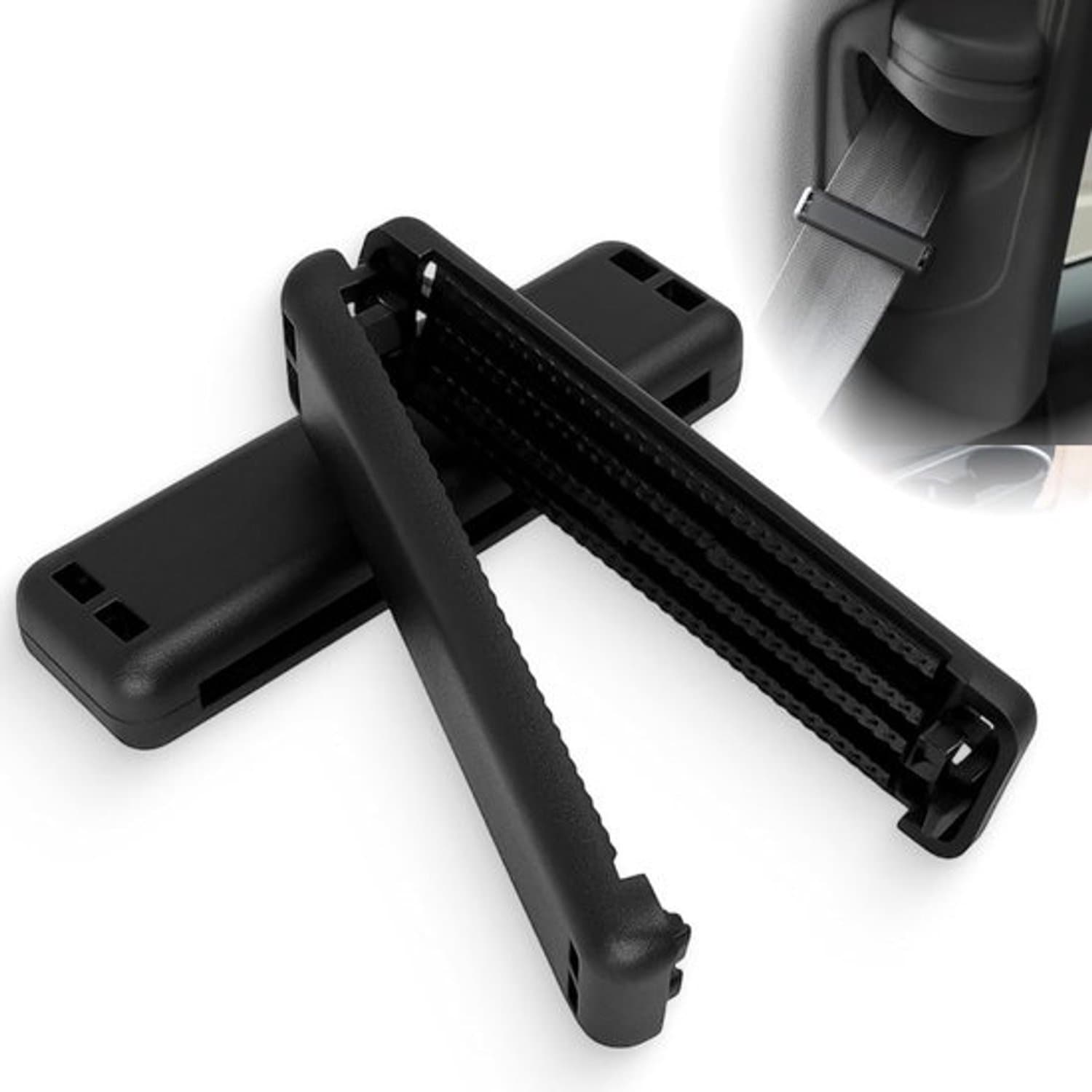 Gordelversteller - Gordelclip - Voor comfortabel rijden - Universele pasvorm - 2 stuks - Zwart