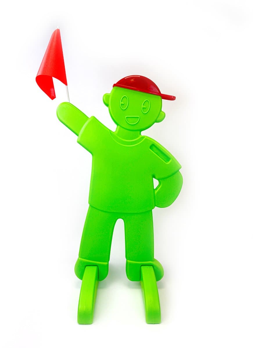 Verkeersmaatje met waarschuwingsvlag – Pas op, spelende kinderen - Groen - 50 cm x x 82 cm- - Polyethyleen (PE) - - Voor binnen & buiten