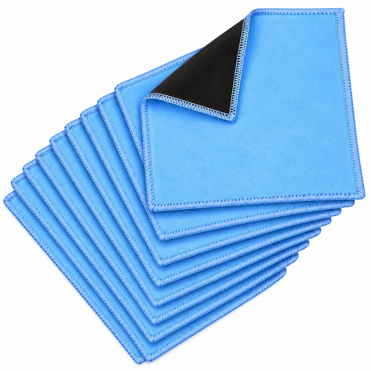 Microvezeldoekjes - 10 pack - 17 x 16cm - Dubbelzijdige reinigingsdoeken - Microvezel- en suède doek voor smartphones, lcd-tv, tablets, laptopschermen, cameralenzen en andere gevoelige oppervlakken