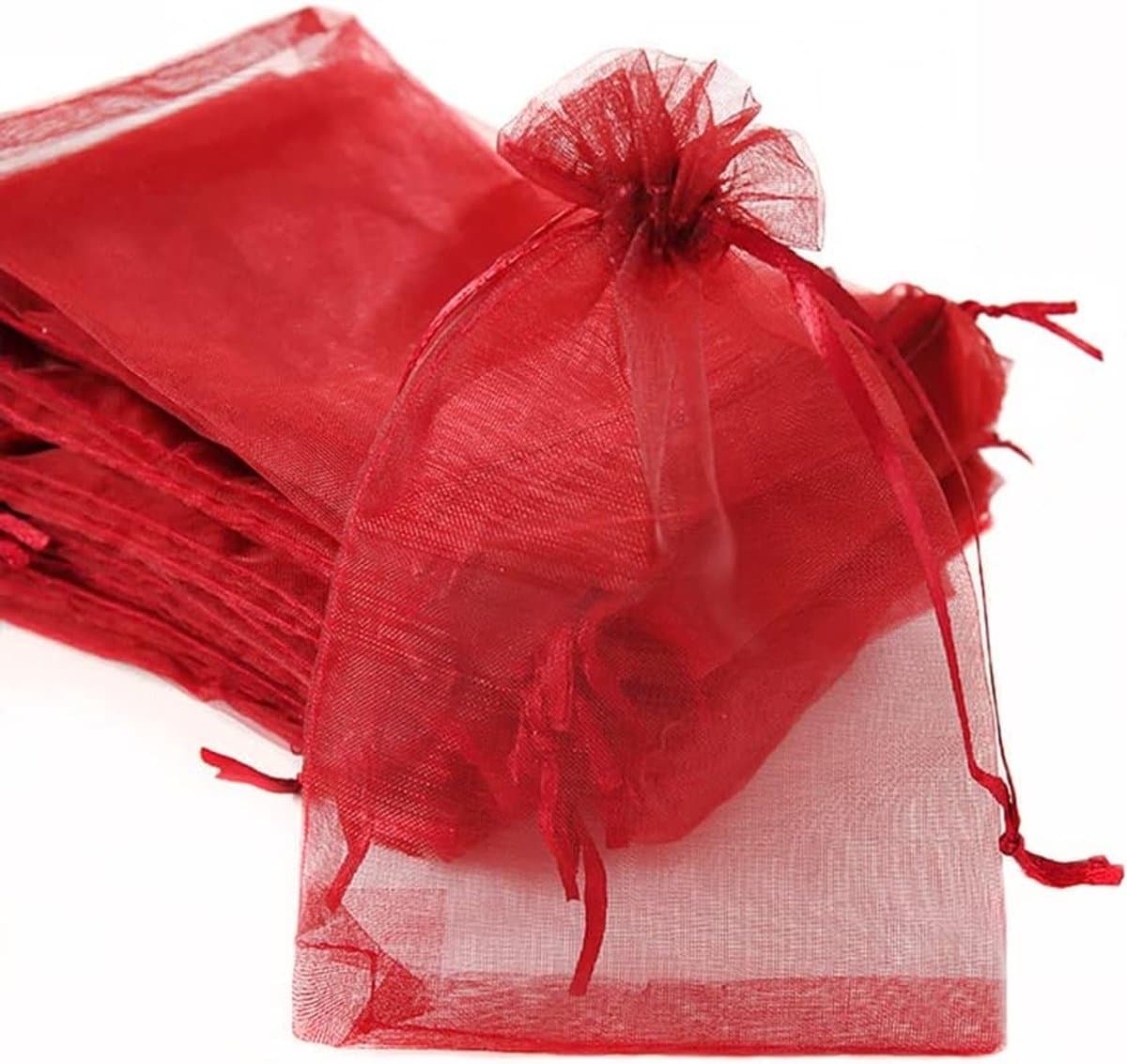 Prachtige organza zakjes voor geschenken, feestjes en bruiloften - 15 x 20 cm, wijnrood, ideaal voor sieraden en snoepjes