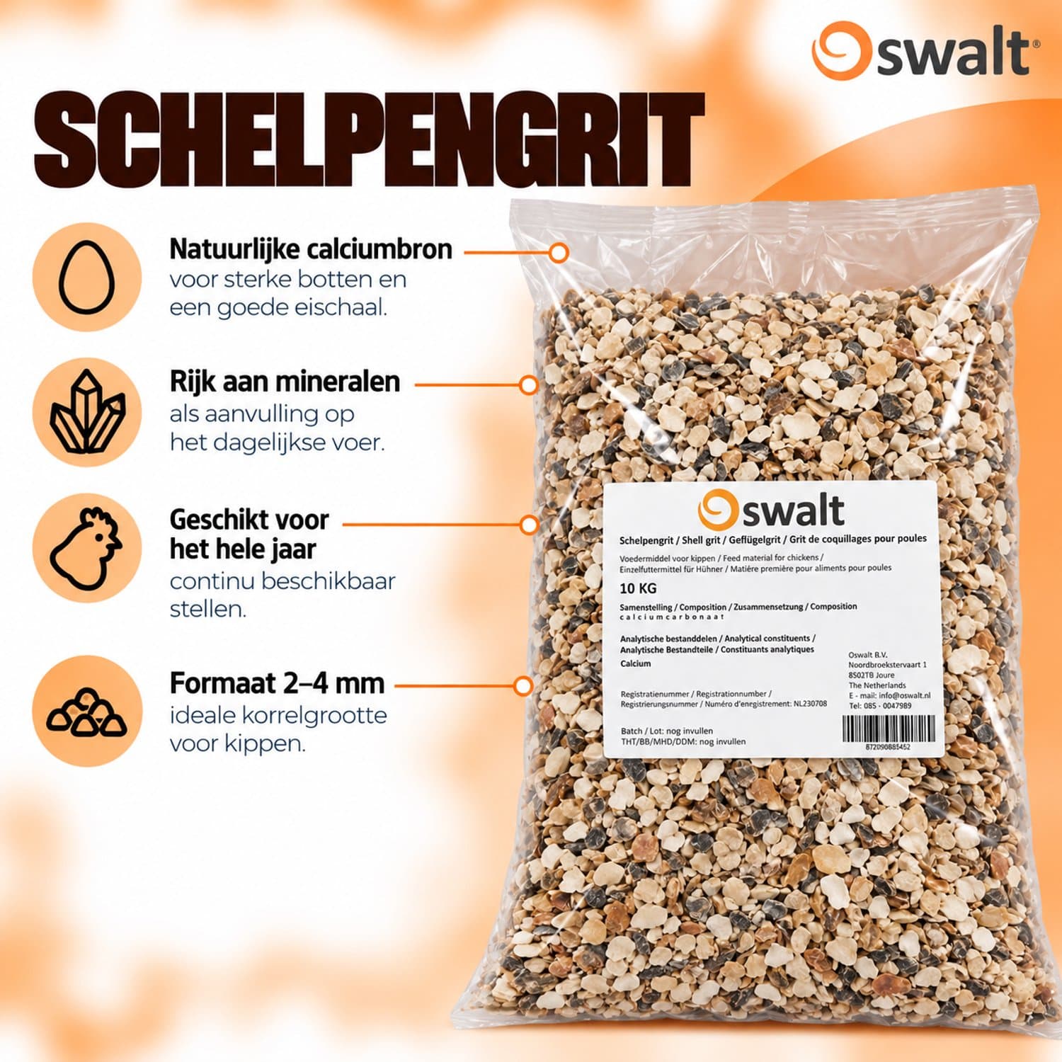 Oswalt - Schelpengrit - Kippengrit - 10KG