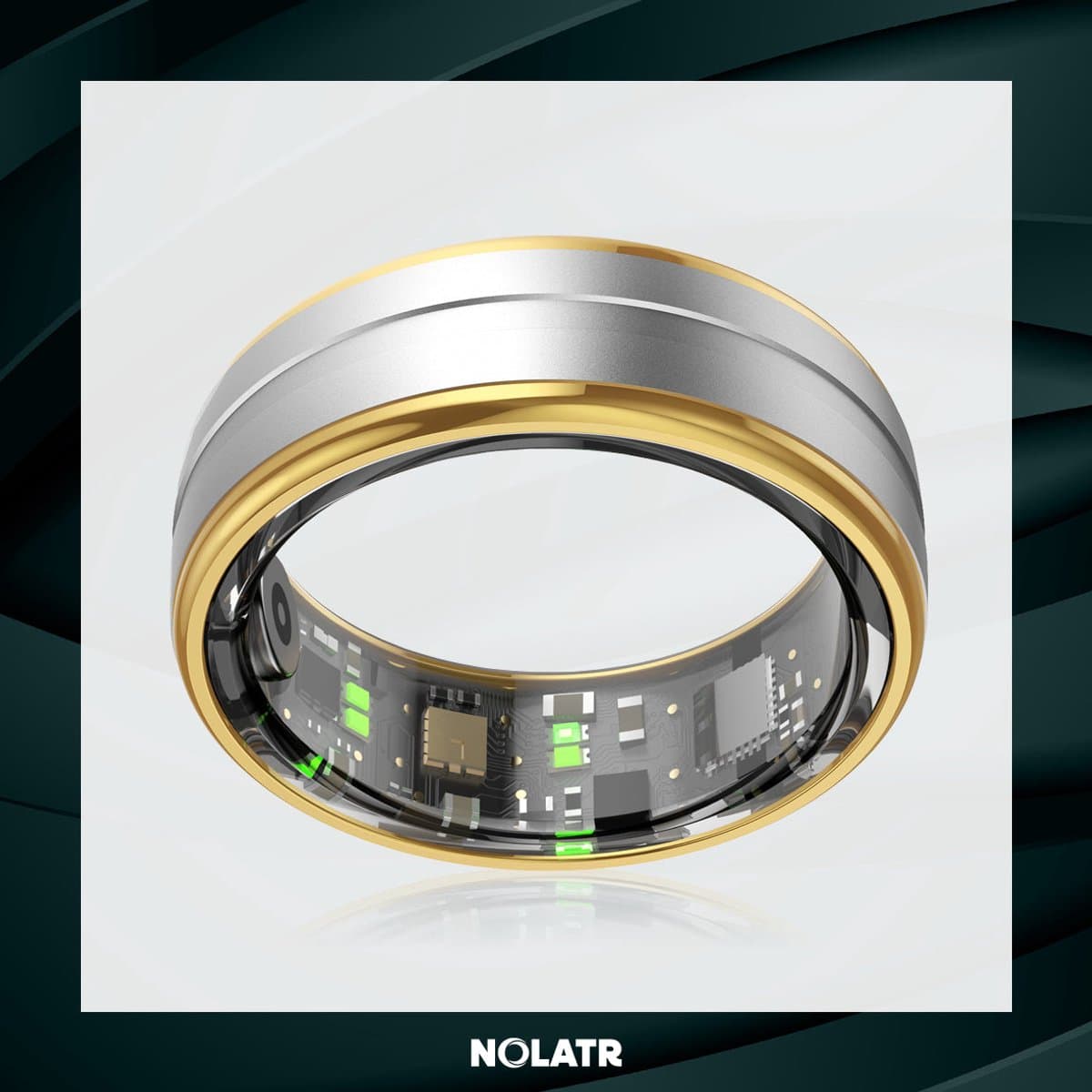 NOLATR Pro, Slimme Ring met Stappenteller, Activiteitstracker & Hartslagmeter – Zonder Abonnement & Nederlandse App – Zilver – Maat 11