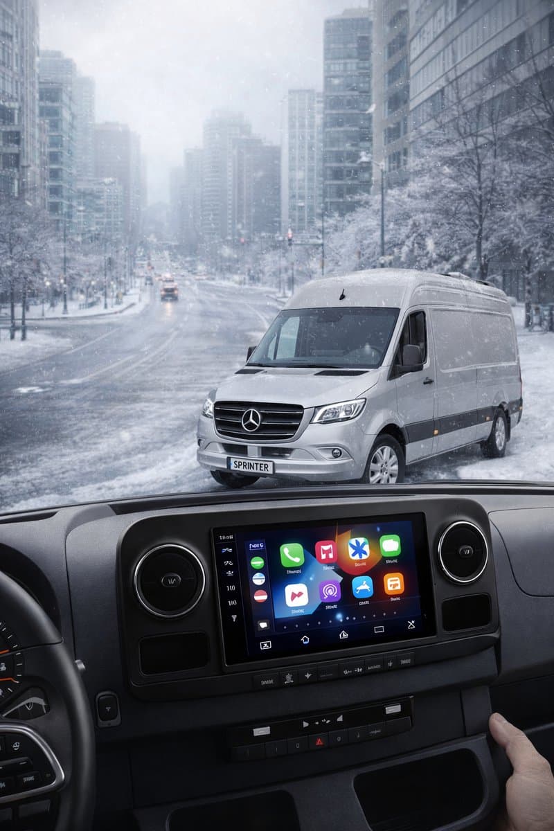 ADIVOX 10.1 inch T4 geschikt voor MB Sprinter 2019 W907/W910 Android 15 CarPlay/Auto/Wifi/RDS/DSP/5G/QLED/DAB+
