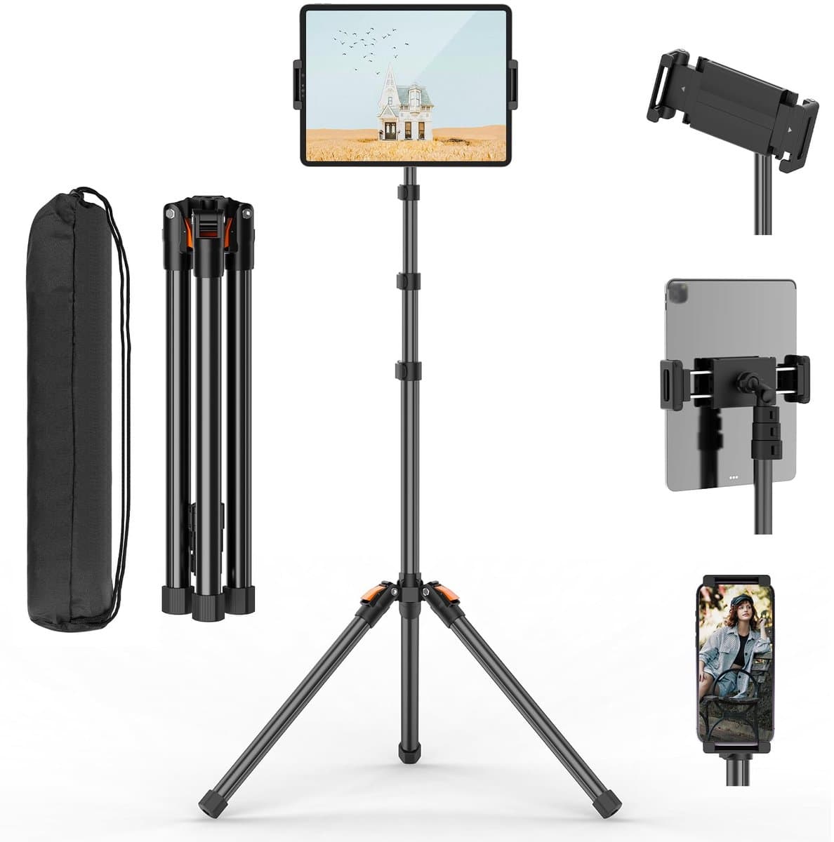 Unyqoos® Verstelbare tablet- en telefoondrager met 360 graden rotatie en opvouwbaar ontwerp