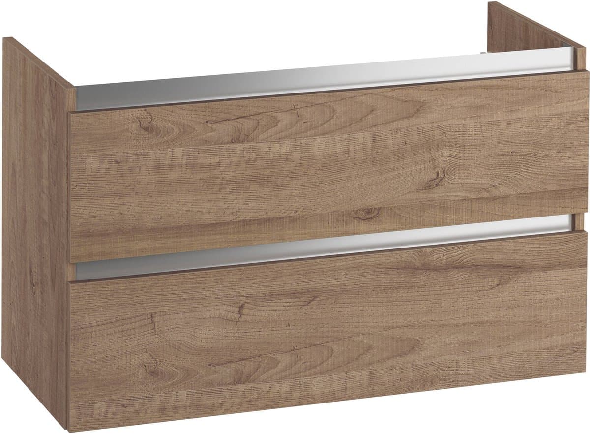 Saqu Gaia wastafelonderkast 100x45x60cm toffee – aluminium greeplijst