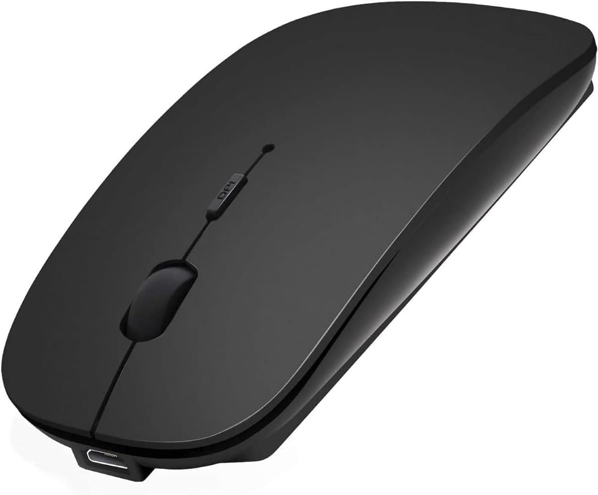 Bluetooth-muis - Stille minimuis - Oplaadbaar - Compatibel met laptops, iPads, iPhones, Macs (iOS 13.3.2 en later), pc's en tablets - Compatibel met Windows/Linux - 3 instelbare dpi - zwart