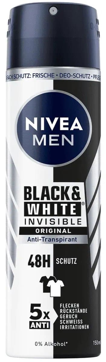 NIVEA deospray voor mannen - invisible Black&White original 150 ml