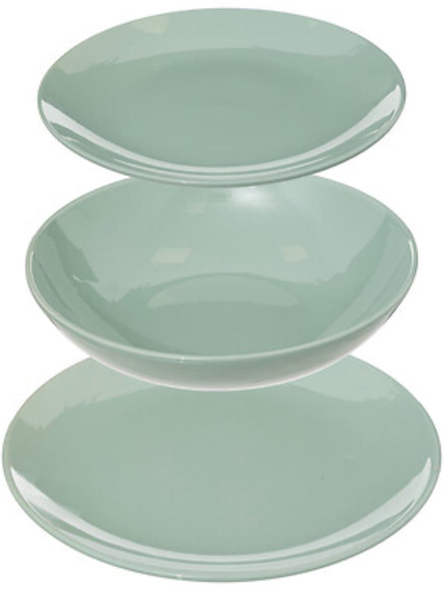 Secret de Gourmet Colorama Servieset - 18 stuks, Glanzend muntgroen