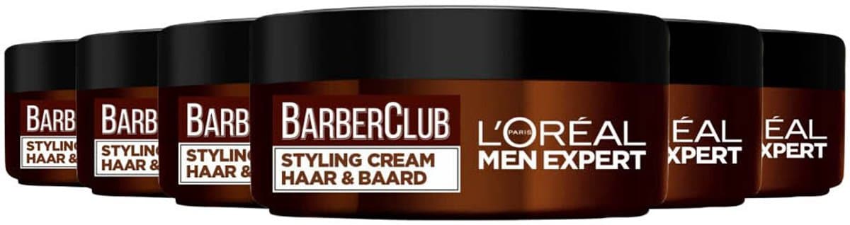 L’Oréal Paris Men Expert BarberClub Beard & Hair Styling Cream - 6 x 75ml - Multiverpakking