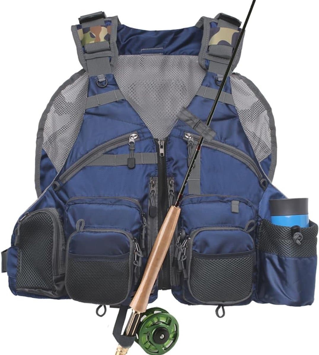 Vliegvissen Vest met Mesh en Verstelbare Pasvorm voor Heren en Dames - Ademend Outdoor Gilet