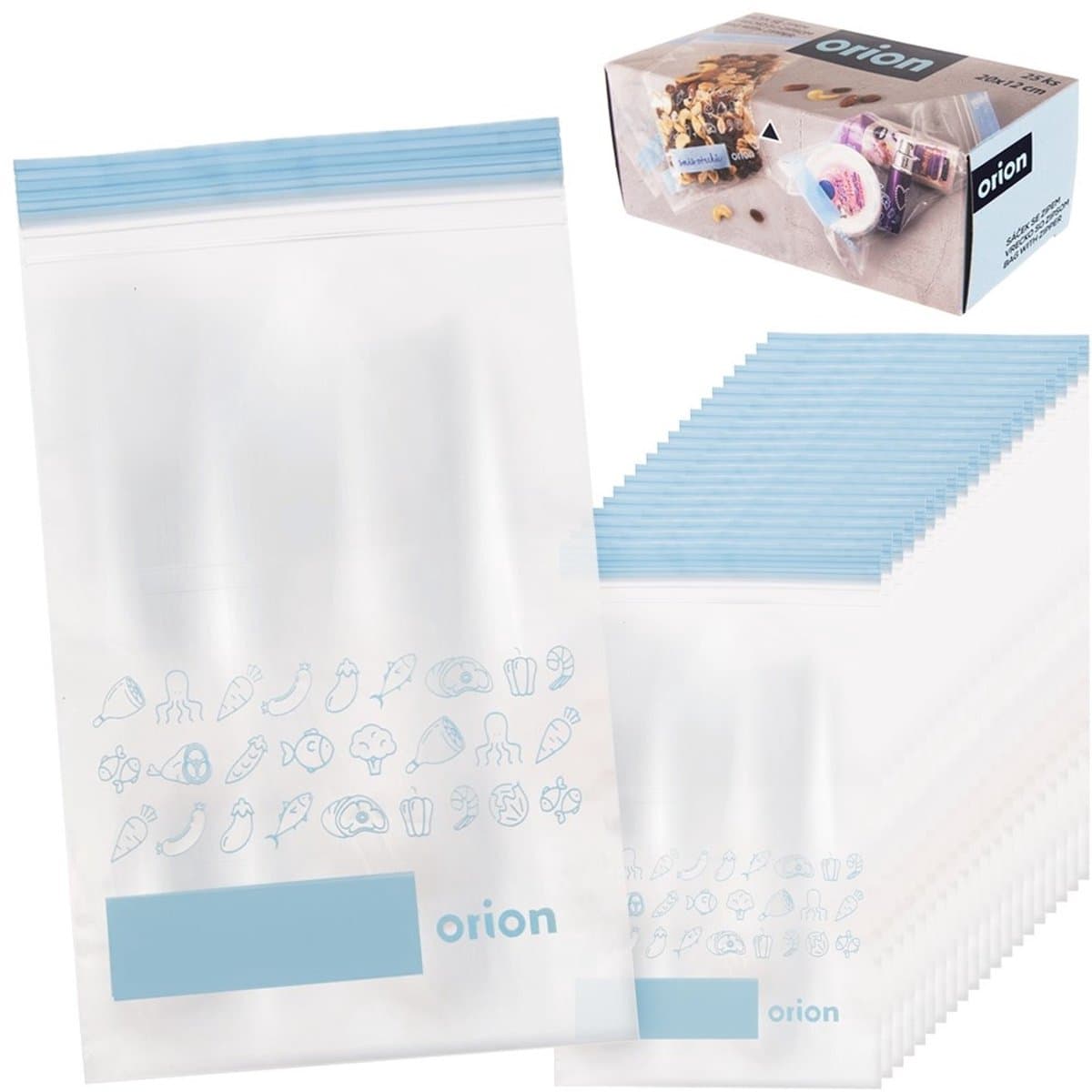 Orion - Voedsel Zip Zak - 20x12 cm - 25 stuks - Doorzichtig